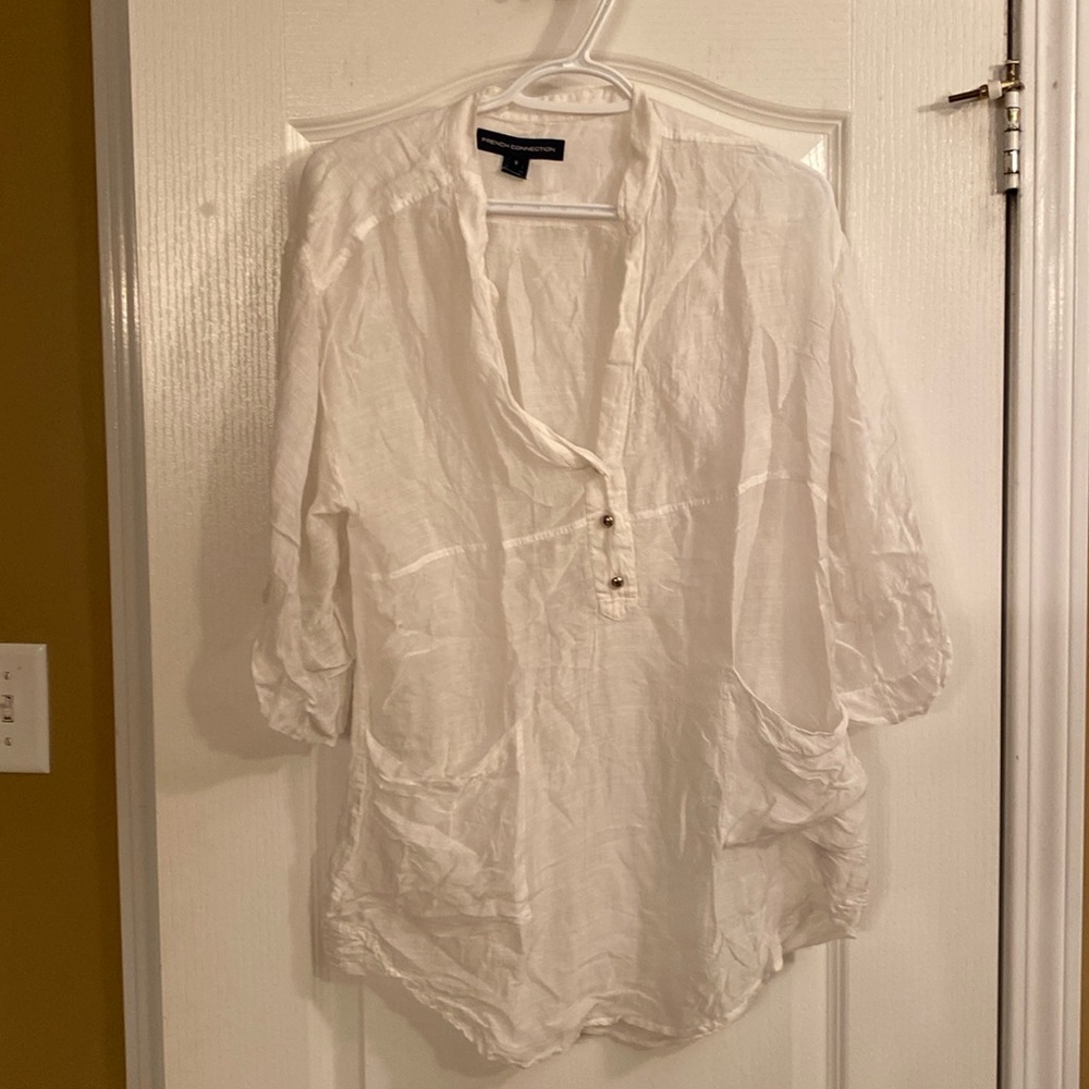 French Connection oversized White Blouse Size:0